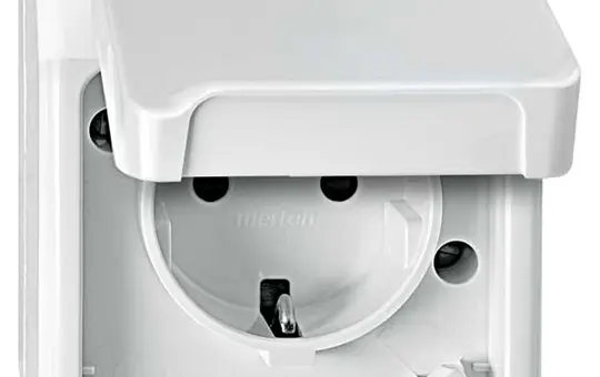 MERTEN MEG2300-8019 SCHUKO-Steckdose AQUASTAR 1-fach, Berührungsschutz | polarweiß
