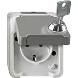MERTEN MEG2423-8029 SCHUKO-Steckdose AQUASTAR 1-fach, gl. Schloss | lichtgrau