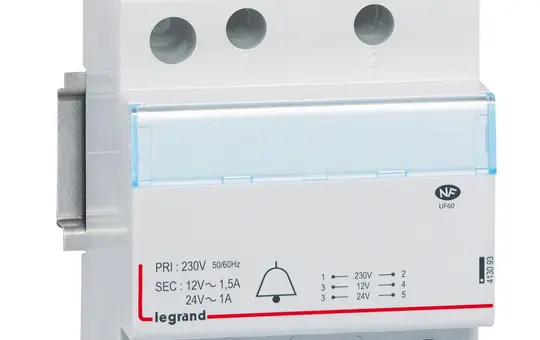 LEGRAND 413093 Klingeltransformator 4-modulig, 230 V, 24 V/12 V
