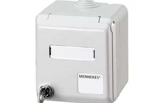 MENNEKES 4170 Cepex-Wandsteckdose Schriftfeld, abschließbar 32 A, 5-polig, 400 V | lichtgrau
