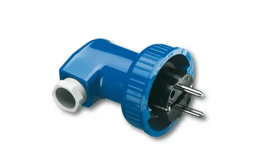 BUSCH-JAEGER 74WD SCHUKO-Stecker IP66, gewinkelt | blau