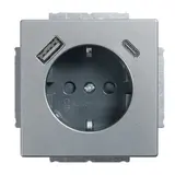 BUSCH-JAEGER 20EUCB2USBAC-866 SCHUKO-Steckdose Future USB-A/C, 2,4 A | edelstahl