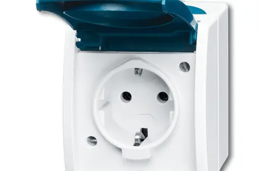 BUSCH-JAEGER 20EWN-53 beschr. SCHUKO-AP-Steckdose Ocean 1-fach | grau/blaugrün