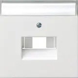 GIRA 0284112 Netzwerkabdeckung System Fläche 1/2-fach, Schriftfeld | reinweiß glänzend
