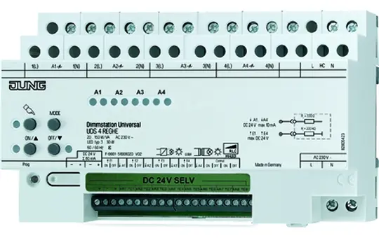 JUNG UDS4REGHE LED-Universal-Dimmstation 2-Draht 4-fach