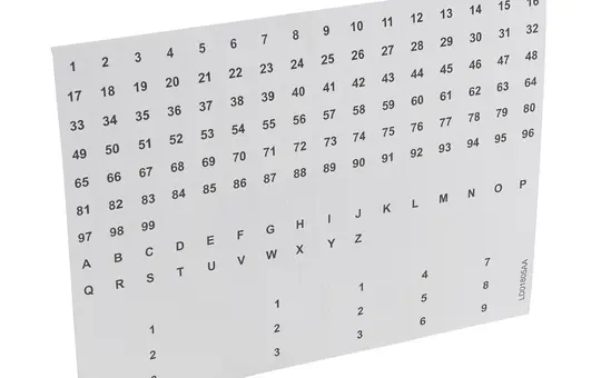 LEGRAND 004969 Beschriftungsbogen 1-99, A-Z