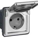 LEGRAND 077834 Soliroc SCHUKO-Steckdose Berührungsschutz, Klappdeckel | grau