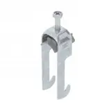 OBO BETTERMANN 1187714 Stahl-Bügelschelle verzinkt 1-fach, Kunststoffwanne, W-Fuß | 16-22 mm