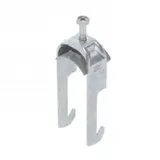 OBO BETTERMANN 1187726 Stahl-Bügelschelle verzinkt 1-fach, Kunststoffwanne, W-Fuß | 28-34 mm