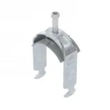 OBO BETTERMANN 1186256 Stahl-Bügelschelle verzinkt 1-fach, Kunststoffdruckwanne, H-Fuß | 52-58 mm