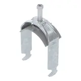 OBO BETTERMANN 1186262 Stahl-Bügelschelle verzinkt 1-fach, Kunststoffdruckwanne, H-Fuß | 58-64 mm