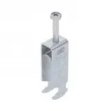 OBO BETTERMANN 1186004 Stahl-Bügelschelle verzinkt 3-fach, Metalldruckwanne, H-Fuß | 8-12 mm