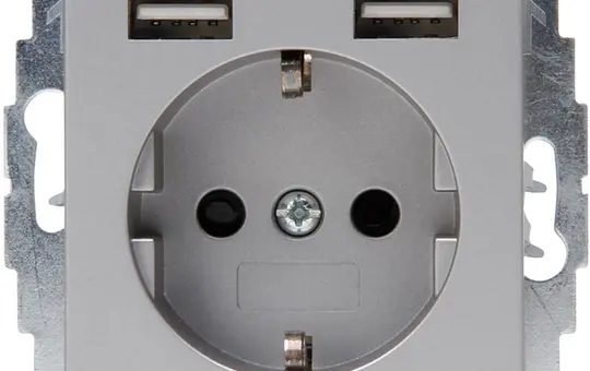 KOPP 296229080 SCHUKO-Steckdose ATHENIS 2x USB A, 2,4 A | reinweiß