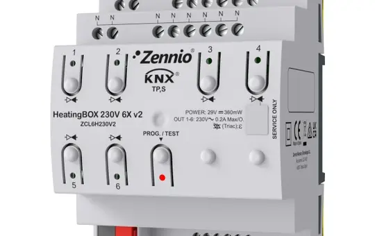 ZENNIO ZCL6H230V2 KNX-Heizungsaktor 6-fach, 6 Eingänge