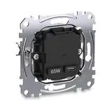 MERTEN MEG4366-0130 USB-Ladegerät USB-C, 3,0 A, PD 65 W | schwarz