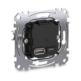 MERTEN MEG4366-0120 USB-Ladegerät USB-A/C, 3,0 A, PD 45 W | schwarz