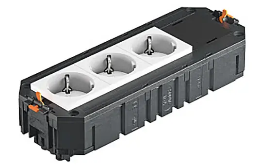 OBO BETTERMANN 7404680 Universalträger-SCHUKO-Steckdose 3-fach, UTC4 | reinweiß