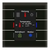 MDT BE-GT2TS.02S KNX-Glastaster II Smart Temperatursensor | glas schwarz/schwarz