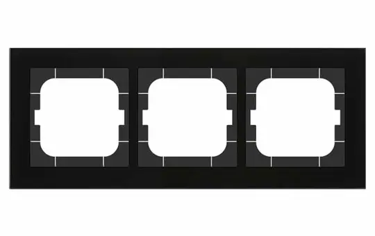 MDT BE-GTR363S.01S Abdeckrahmen Glas Sortiment 63 3-fach | glas schwarz/schwarz