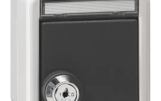 GIRA 456930 beschr. SCHUKO-Steckdose Oberteil WG AP Klappdeckel, gleiche Schlösser, ohne Krallen | grau
