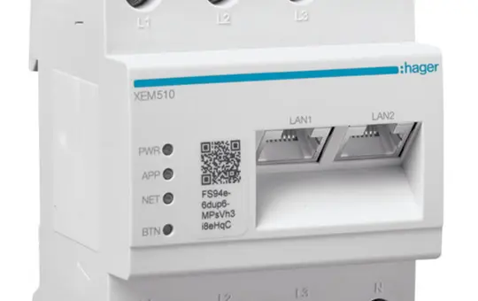 HAGER XEM510 Lastmanager als Reiheneinbaugerät bis 10 Ladepunkte, ohne Backend