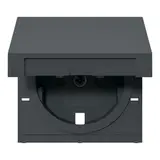 GIRA 494228 Abdeckung SCHUKO-Steckdose Vollplatte System 55 mit Klappdeckel und Shutter | anthrazit