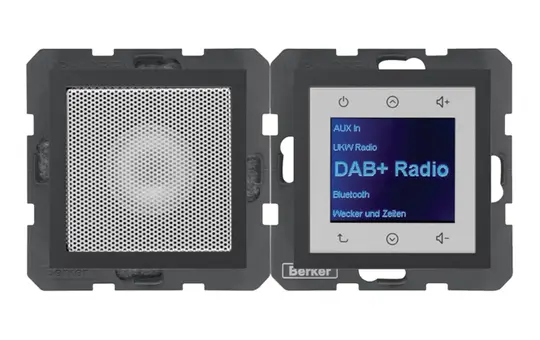 BERKER 30801606 UP-Radio-Set S.1/B.3/B.7 DAB+, Mono, Bluetooth | anthrazit