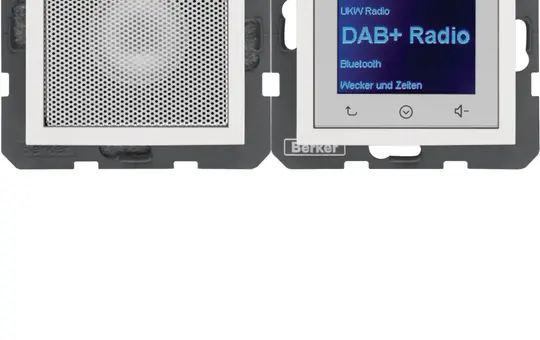 BERKER 30808989 UP-Radio-Set S.1/B.3/B.7 DAB+, Mono, Bluetooth | polarweiß glänzend