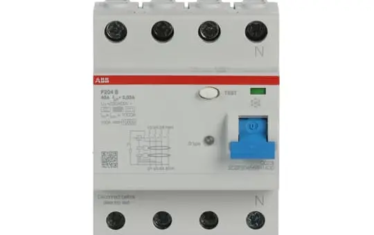 ABB F204B-40/0,03 FI-Schutzschalter 4-polig 30mA Typ B 40 A