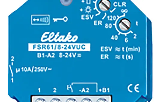 ELTAKO FSR61/8-24V UC Funk-Stromstoß-Schaltrelais 1 Schließer, 10 A, 24 V DC