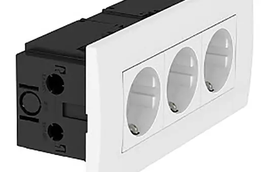 OBO BETTERMANN 6119414 Steckdoseneinheit AR45 3fach | reinweiß