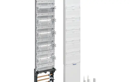 HAGER ZH55SAR2 Verteilerfeld universZ mit Sammelschienen, RFZ-Feld 5-reihig und APZ oben | 1350 mm