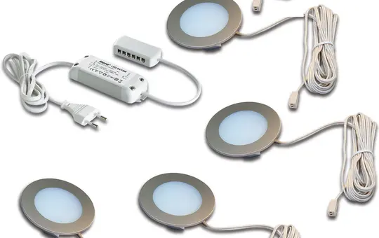 HERA 61056958002 Einbauleuchte FR 55 LED 3000 K, 5er-Set | edelstahl-optik