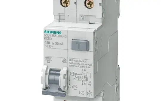 SIEMENS 5SU1356-6KK10 FI/LS-Schalter Typ A B-Char. 30 mA 1+N 10 A, unverz.