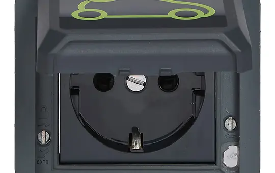 LEGRAND 069818L Einsatz SCHUKO-Steckdose Plexo New für Elektrofahrzeuge | anthrazit