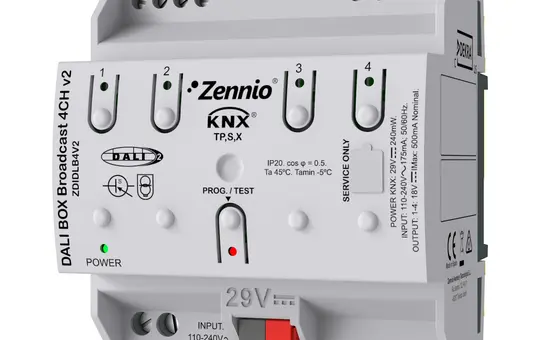 ZENNIO ZDIDLB4V2 KNX-DALI-Gateway Broadcast v2 4-fach