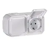LEGRAND 069772L SCHUKO-Aufputzsteckdose Plexo New 2-fach, horizontal | ultraweiß