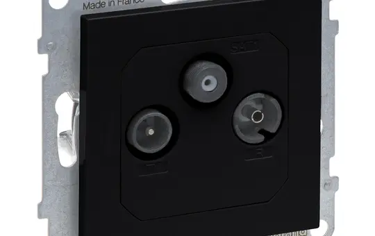 LEGRAND 765369 Antennendose SEANO 3-fach, Universal, Enddose | schwarz matt lackiert