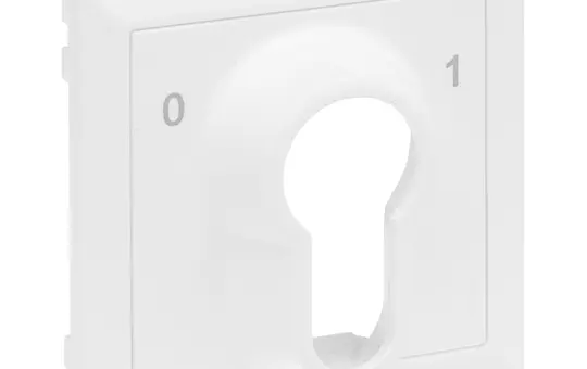 LEGRAND 765133 Schlüsselschalter-Abdeckung SEANO 0-1 mit DIN Halbzylinder | ultraweiß
