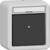 GIRA 310631 Wippschalter Aufputz IP44 Wechselschalter, Schriftfeld | grau