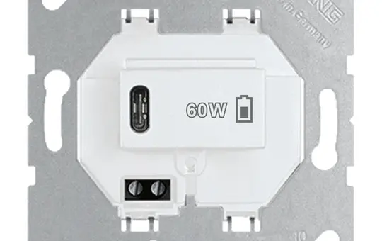 JUNG USBPD60CWW USB-Ladegerät 60 W, 1 x USB-C | alpinweiß