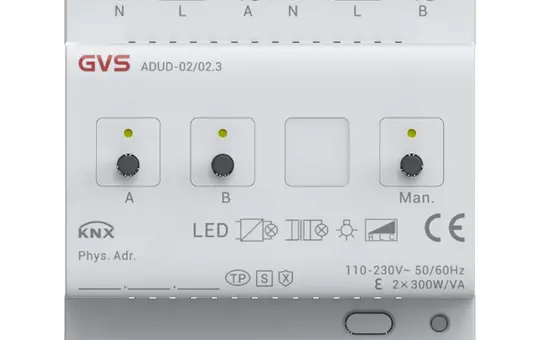 GVS ADUD-02/02.3 KNX Universal-Dimmaktor 2-fach, KNX-Secure