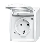 BUSCH-JAEGER 20 EWN-54 SCHUKO-AP-Steckdose Ocean 1-fach, Klappdeckel | alpinweiß
