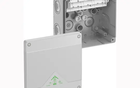 SPELSBERG Abox SLK-6² Abzweigkasten m. Kipphebelklemmen Standard, hochliegende Klemmen | grau | 6 mm²