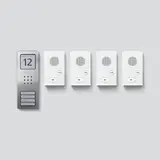 SIEDLE SET CAB 850-4 E/W Basic Audio-Set In-Home-Bus inkl. 4 Audio-Innenstation