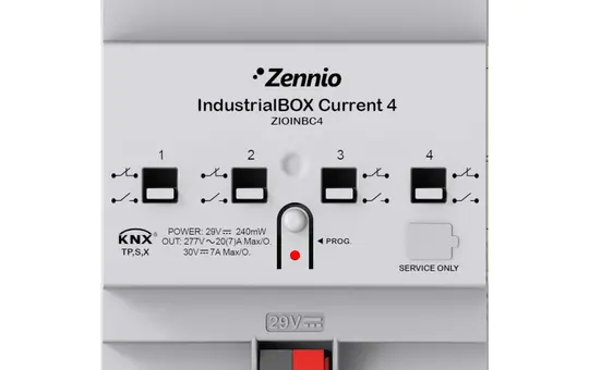 ZENNIO ZIOINBC4 KNX-Schaltaktor IndustrialBOX 4-fach, 20 A C-Last
