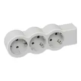 LEGRAND 694573 Steckdosenleiste ohne Kabel 3 Steckdosen, flach | ultraweiß/grau