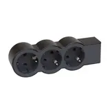 LEGRAND 694574 Steckdosenleiste ohne Kabel 3 Steckdosen, flach | schwarz