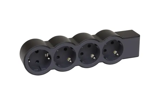 LEGRAND 694576 Steckdosenleiste ohne Kabel 4 Steckdosen, flach | schwarz