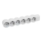 LEGRAND 694579 Steckdosenleiste ohne Kabel 6 Steckdosen, flach | ultraweiß/grau